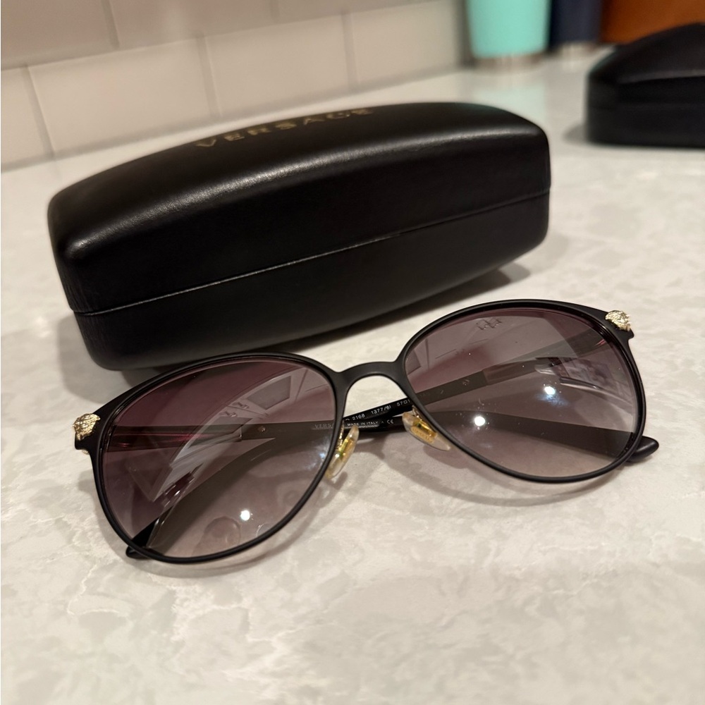 Versace Sunglasses with Black Frame and Gold Details